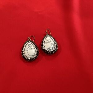Scrimshaw look earrings
